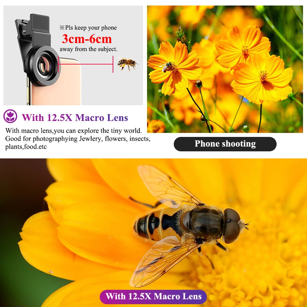 Macro Lens Apexel for taking photo