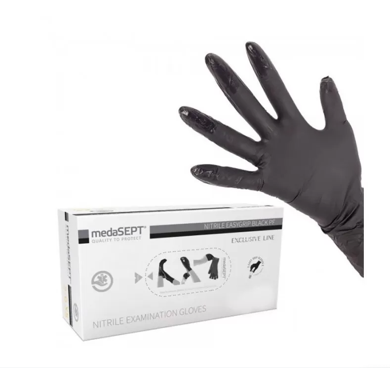 Nitrile gloves, size S, black 100 pcs